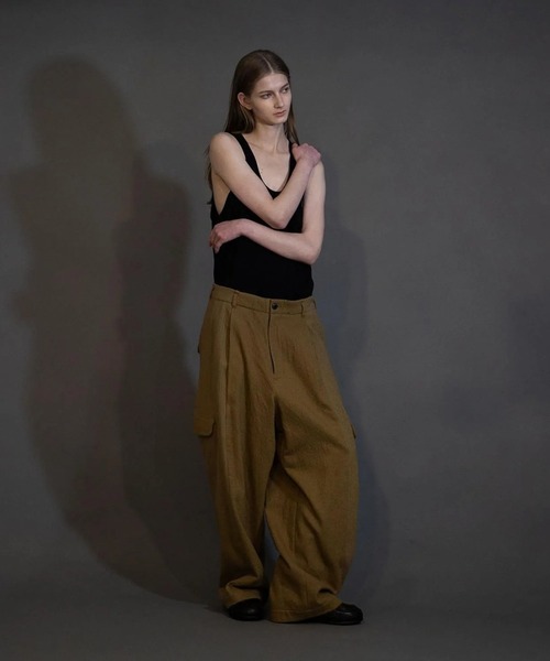 my beautiful landlet（マイビューティフルランドレット）の「【my beautiful landlet】BOILED COTTON WOOL　PANTS（その他パンツ・メンズ・ネイビー/ライトベージュ/ブラック/マスタード・0/2/1）」の9枚目の写真