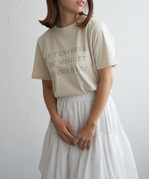 アルベロ　Tシャツ　カットソー　ベージュ セール】サイロ ロゴTシャツ（Tシャツ/カットソー）｜notch