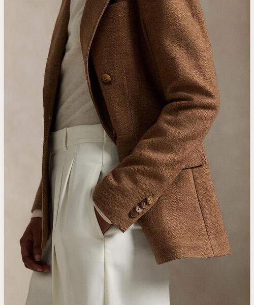 ダブルブレステッド ヘリンボーン ブレザー（テーラードジャケット