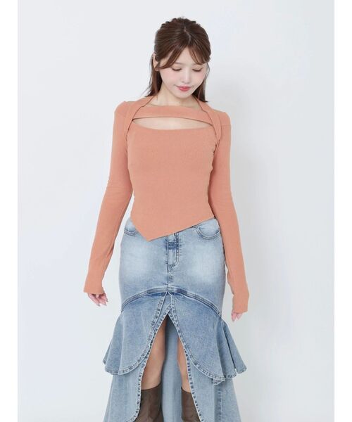 EATME（イートミー）の「ホルターネックオフショルTOP（Tシャツ/カットソー・レディース・グレー/ブラック/アイボリー/オレンジ・FREE）」の20枚目の写真