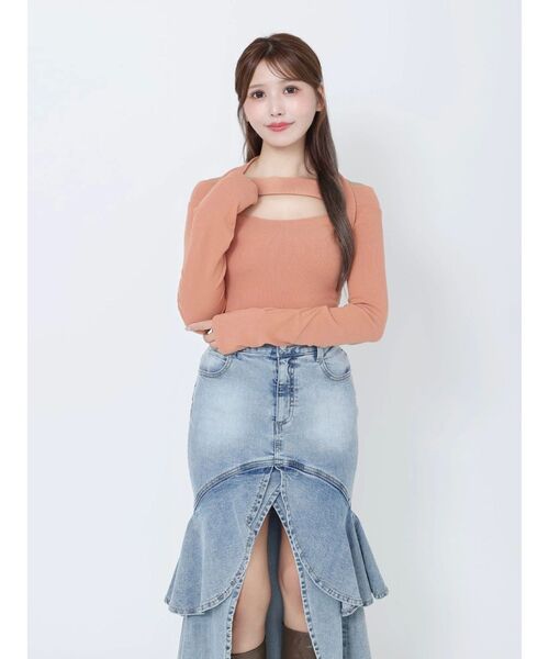 EATME(イートミー)の「ホルターネックオフショルTOP(Tシャツ/カットソー・レディース・グレー/ブラック/アイボリー/オレンジ・FREE)」の6枚目の写真