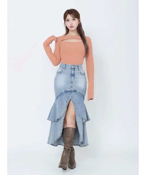 EATME(イートミー)の「ホルターネックオフショルTOP(Tシャツ/カットソー・レディース・グレー/ブラック/アイボリー/オレンジ・FREE)」の7枚目の写真