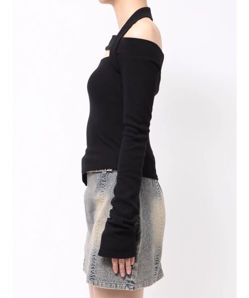 EATME(イートミー)の「ホルターネックオフショルTOP(Tシャツ/カットソー・レディース・グレー/ブラック/アイボリー/オレンジ・FREE)」の9枚目の写真