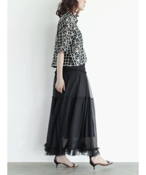 FIKA.(フィーカ)の「Tiered tulle skirt(スカート・レディース・ブラック・MEDIUM)」の8枚目の写真