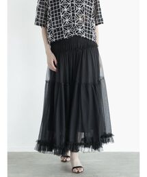 Tiered tulle skirt