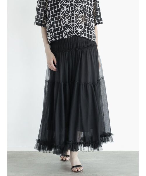 FIKA.(フィーカ)の「Tiered tulle skirt(スカート・レディース・ブラック・MEDIUM)」の1枚目の写真
