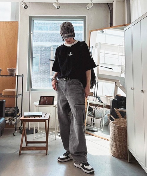 CERCA(チェルカ)の「【NOWLE】ラグランスリーブ フロント刺繍 ライン Tシャツ(Tシャツ/カットソー・メンズ・ブラック・X-LARGE/LARGE)」の7枚目の写真