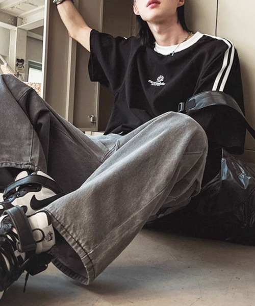 CERCA(チェルカ)の「【NOWLE】ラグランスリーブ フロント刺繍 ライン Tシャツ(Tシャツ/カットソー・メンズ・ブラック・X-LARGE/LARGE)」の10枚目の写真