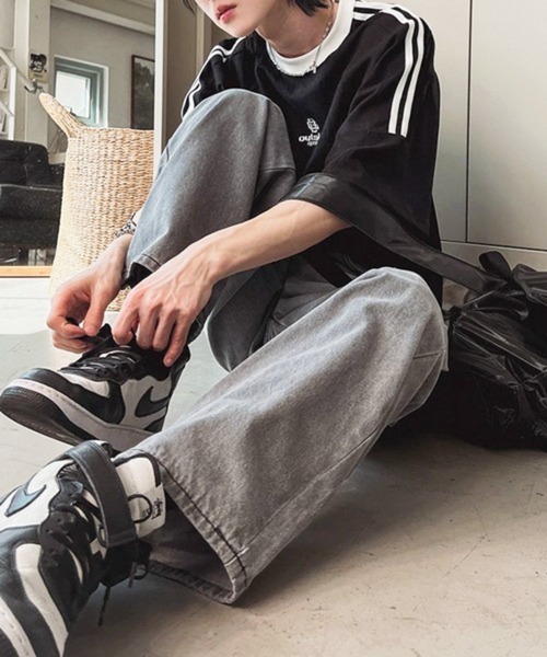 CERCA(チェルカ)の「【NOWLE】ラグランスリーブ フロント刺繍 ライン Tシャツ(Tシャツ/カットソー・メンズ・ブラック・X-LARGE/LARGE)」の12枚目の写真