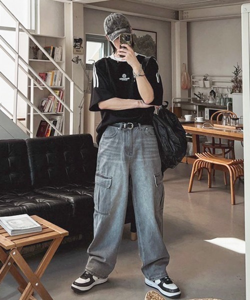 CERCA(チェルカ)の「【NOWLE】ラグランスリーブ フロント刺繍 ライン Tシャツ(Tシャツ/カットソー・メンズ・ブラック・X-LARGE/LARGE)」の15枚目の写真