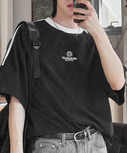 CERCA(チェルカ)の「【NOWLE】ラグランスリーブ フロント刺繍 ライン Tシャツ(Tシャツ/カットソー・メンズ・ブラック・X-LARGE/LARGE)」の18枚目の写真