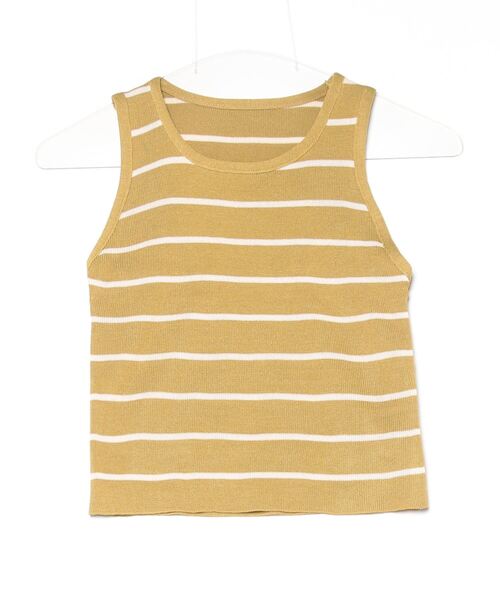 Per sist ence（パーシエンス）の「ボーダータンクトップ（タンクトップ・レディース・アイボリー/ブラック/ホワイト/グリーン・ONE SIZE）」の4枚目の写真