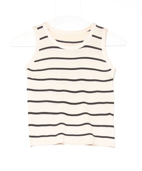 Per sist ence（パーシエンス）の「ボーダータンクトップ（タンクトップ・レディース・アイボリー/ブラック/ホワイト/グリーン・ONE SIZE）」の7枚目の写真