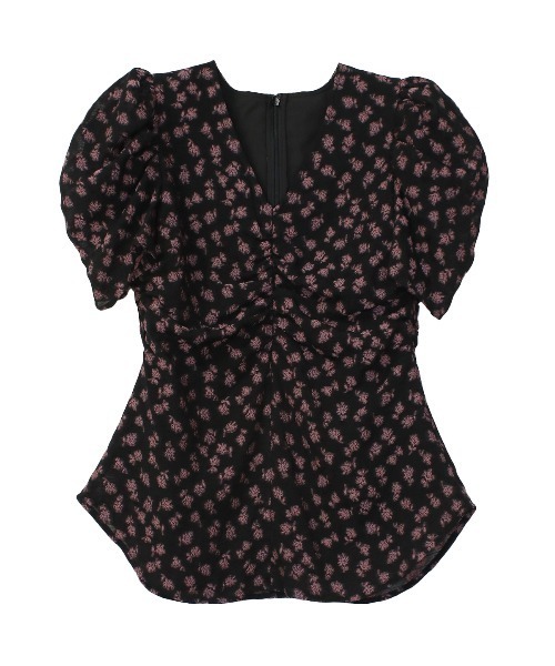 COEL（コエル）の「小花柄ジャガードブラウス（シャツ/ブラウス・レディース・ベージュ/ブラック・FREE）」の9枚目の写真