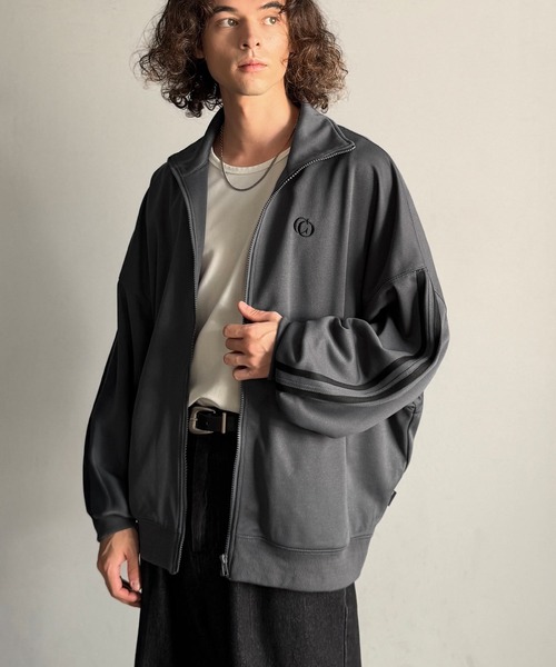 セール】サイドライン ドルマン ハイネックトラックジャケット／Side