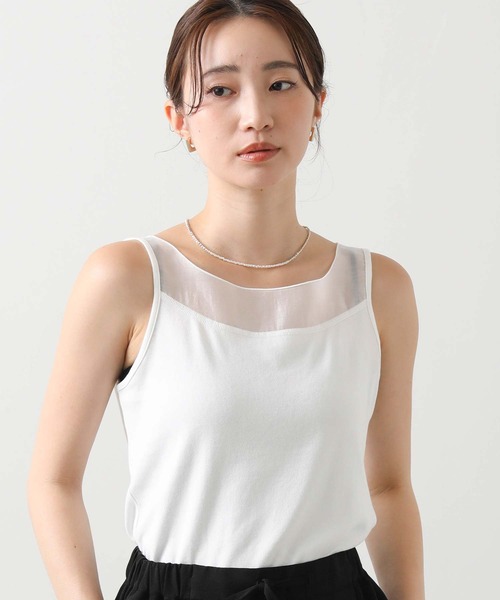 Gready Brilliant（グレディブリリアン）の「布帛ドッキングタンク（タンクトップ・レディース・オフホワイト/ベージュ・38）」の2枚目の写真