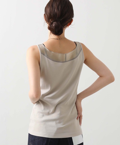 Gready Brilliant（グレディブリリアン）の「布帛ドッキングタンク（タンクトップ・レディース・オフホワイト/ベージュ・38）」の4枚目の写真