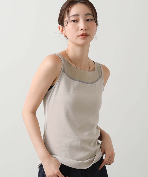 Gready Brilliant（グレディブリリアン）の「布帛ドッキングタンク（タンクトップ・レディース・オフホワイト/ベージュ・38）」の5枚目の写真