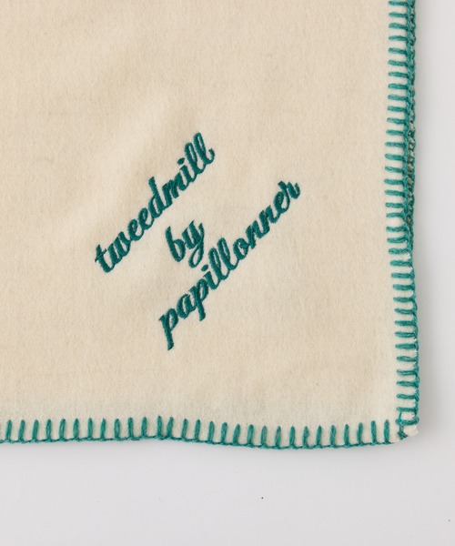 TWEED MILL（ツイードミル）の「TWEEDMILL/PAPILLONNER別注ストール（ストール/ショール・レディース・オフホワイト/ライトグレー/ブラウン・FREE）」の8枚目の写真