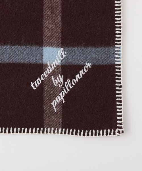 TWEED MILL（ツイードミル）の「TWEEDMILL/PAPILLONNER別注ストール（ストール/ショール・レディース・オフホワイト/ライトグレー/ブラウン・FREE）」の14枚目の写真