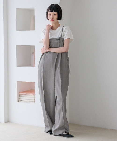 LOWRYS FARM（ローリーズファーム）の「ＴＲキャミサロペ　 455471（サロペット/オーバーオール・レディース・ブラウン/その他/チャコールグレー・FREE）」の21枚目の写真