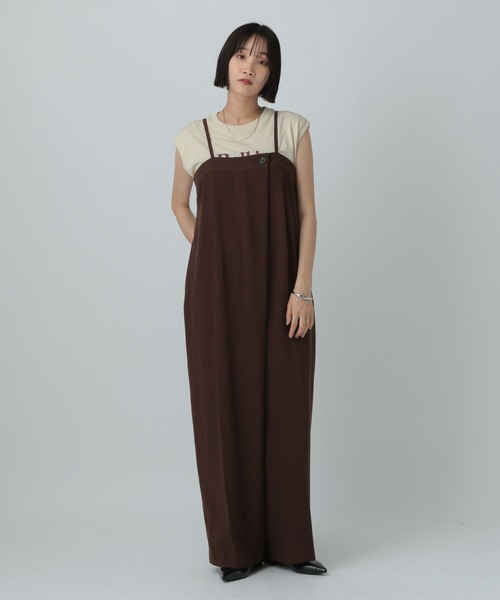 LOWRYS FARM（ローリーズファーム）の「ＴＲキャミサロペ　 455471（サロペット/オーバーオール・レディース・ブラウン/その他/チャコールグレー・FREE）」の15枚目の写真