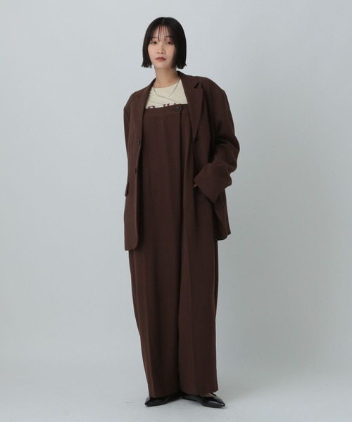 LOWRYS FARM（ローリーズファーム）の「ＴＲキャミサロペ　 455471（サロペット/オーバーオール・レディース・ブラウン/その他/チャコールグレー・FREE）」の17枚目の写真