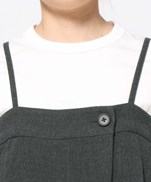 LOWRYS FARM（ローリーズファーム）の「ＴＲキャミサロペ　 455471（サロペット/オーバーオール・レディース・ブラウン/その他/チャコールグレー・FREE）」の9枚目の写真