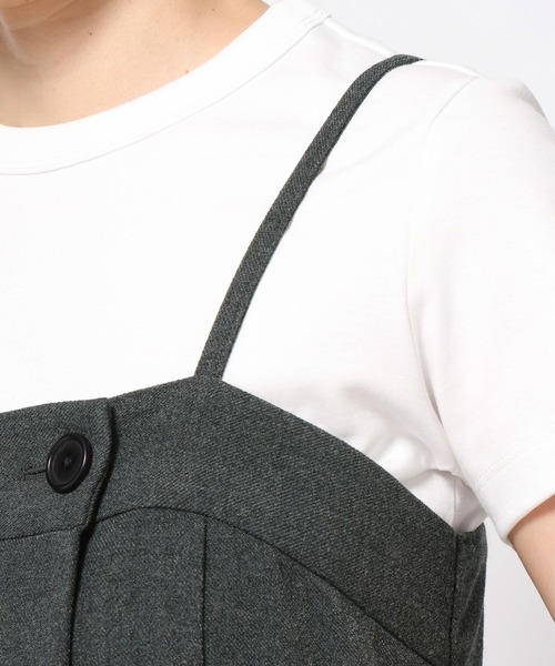 LOWRYS FARM（ローリーズファーム）の「ＴＲキャミサロペ　 455471（サロペット/オーバーオール・レディース・ブラウン/その他/チャコールグレー・FREE）」の10枚目の写真