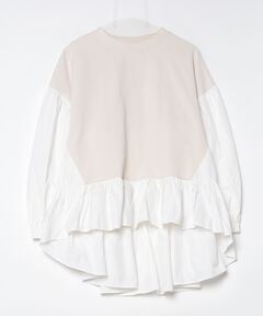 セール】【WEB限定・洗える】ギャザーペプラムカットソー（T