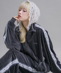 17HR | 【ユニセックス】ベロアトラックジャケット(セットアップ可)(ジャージ)