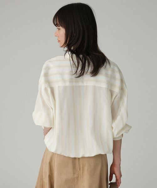 BABYLONE(バビロン)の「キュプラストライプシャツ(シャツ/ブラウス・レディース・イエロー/ブルー・フリー)」の10枚目の写真