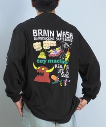 TOY MACHINE/トイマシーン 長袖 Tシャツ ロンT バックプリント 袖プリント ロゴ オーバーサイズ BW CHARCTERS LONG TEE MTMFFLT2