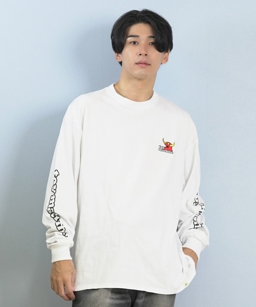TOY　MACHINE（トイ　マシーン）の「TOY MACHINE/トイマシーン 長袖 Tシャツ ロンT バックプリント 袖プリント ロゴ オーバーサイズ BW CHARCTERS LONG TEE MTMFFLT2（Tシャツ/カットソー・メンズ・ホワイト/ブラック/イエロー・XL/L/M）」の9枚目の写真