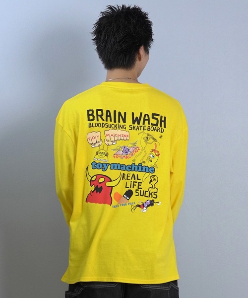 TOY　MACHINE（トイ　マシーン）の「TOY MACHINE/トイマシーン 長袖 Tシャツ ロンT バックプリント 袖プリント ロゴ オーバーサイズ BW CHARCTERS LONG TEE MTMFFLT2（Tシャツ/カットソー・メンズ・ホワイト/ブラック/イエロー・XL/L/M）」の18枚目の写真