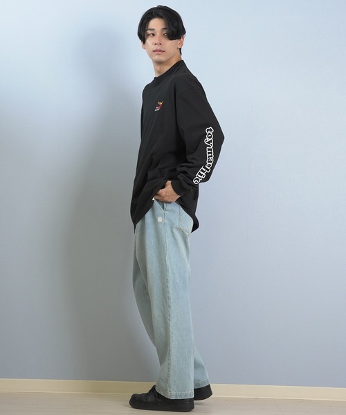 TOY　MACHINE（トイ　マシーン）の「TOY MACHINE/トイマシーン 長袖 Tシャツ ロンT バックプリント 袖プリント ロゴ オーバーサイズ BW CHARCTERS LONG TEE MTMFFLT2（Tシャツ/カットソー・メンズ・ホワイト/ブラック/イエロー・XL/L/M）」の14枚目の写真