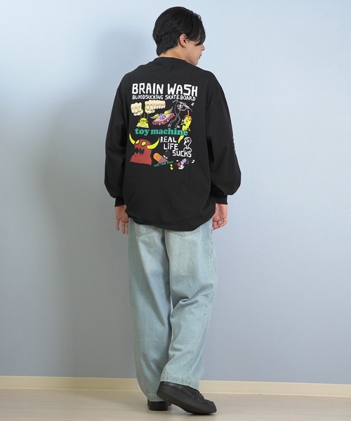 TOY　MACHINE（トイ　マシーン）の「TOY MACHINE/トイマシーン 長袖 Tシャツ ロンT バックプリント 袖プリント ロゴ オーバーサイズ BW CHARCTERS LONG TEE MTMFFLT2（Tシャツ/カットソー・メンズ・ホワイト/ブラック/イエロー・XL/L/M）」の15枚目の写真