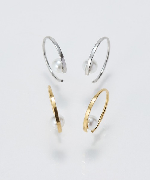 ánuans カーブパールピアス【期間限定SALE】 anuans（アニュアンス） ピアス カーブパールピアス レディース