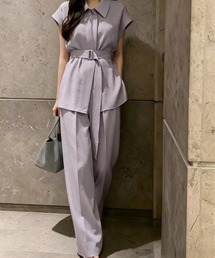 Aelina（エリナ）の「ベルト付きボタンダウンセットアップ（セットアップ）」