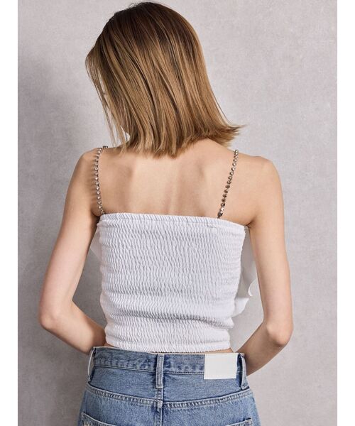 GYDA（ジェイダ）の「ビジューストーンストラップ2WAYリボンブラウス（シャツ/ブラウス・レディース・オフホワイト/ブラック・FREE）」の4枚目の写真