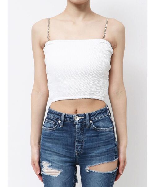 GYDA（ジェイダ）の「ビジューストーンストラップ2WAYリボンブラウス（シャツ/ブラウス・レディース・オフホワイト/ブラック・FREE）」の15枚目の写真