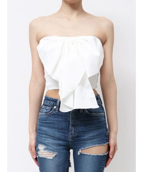 GYDA（ジェイダ）の「ビジューストーンストラップ2WAYリボンブラウス（シャツ/ブラウス・レディース・オフホワイト/ブラック・FREE）」の16枚目の写真