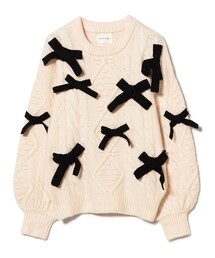 CAROLINA GLASER | リボン ケーブルニット プルオーバー(ニット/セーター)