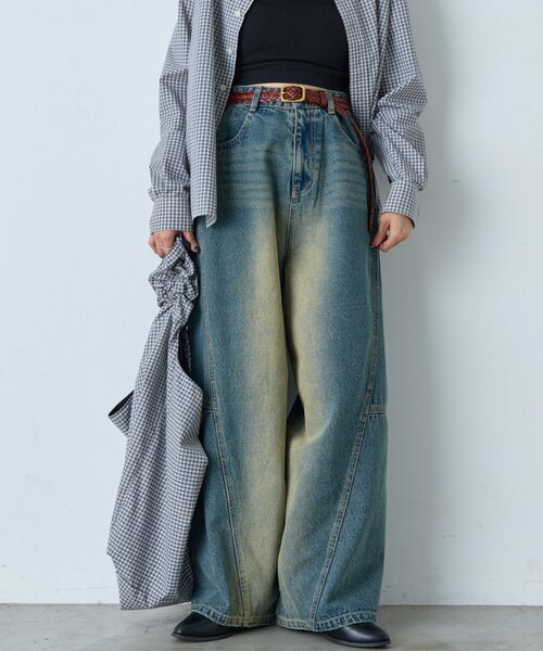 WHIMSIC（ウィムジック）の「【UNISEX/2サイズ展開】ツイストシームデニムパンツ（デニムパンツ・メンズ・ブルー/インディゴブルー・2/1）」の2枚目の写真