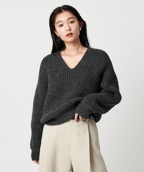 MARW UNITED ARROWS＞Vネック アゼ ニットプルオーバー（ニット