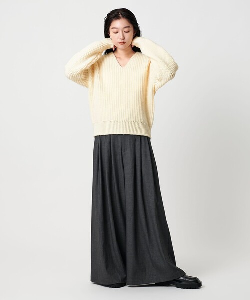 MARW UNITED ARROWS＞Vネック アゼ ニットプルオーバー（ニット