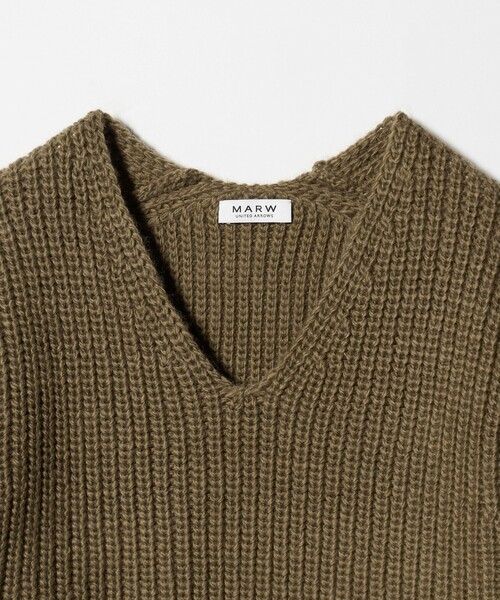 MARW UNITED ARROWS＞Vネック アゼ ニットプルオーバー（ニット