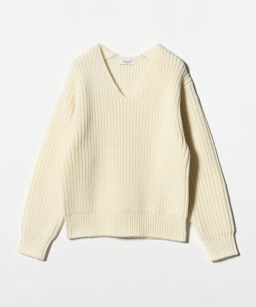 MARW UNITED ARROWS＞Vネック アゼ ニットプルオーバー（ニット