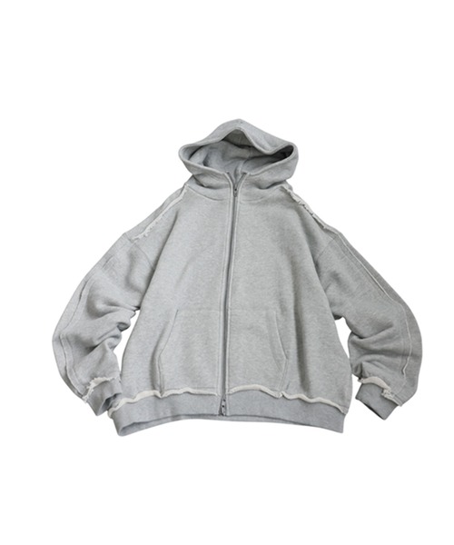 antiqua(アンティカ)の「裏毛Wジップパーカー(パーカー・レディース・グリーン系その他/杢グレー/ブラック・ONESIZE)」の20枚目の写真