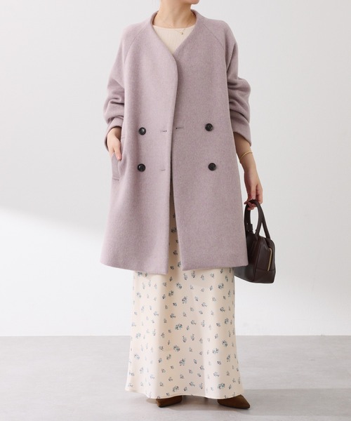 COLLAGE GALLARDAGALANTE（コラージュガリャルダガランテ）の「ノーカラーダブルコート（その他アウター・レディース・ブラック/ピンク/グレー・FREE）」の20枚目の写真